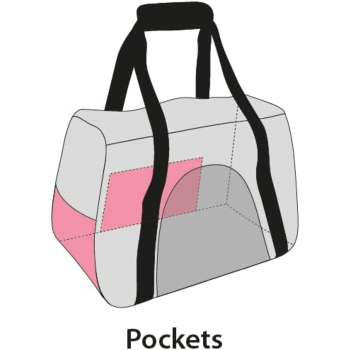 Сумка для собак Леона сіра – 44x24x29 см – поліестер, світловідбиваючий, знімний дно, страховка, ручки, ремінь на плече, легка у догляді