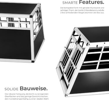 Транспортна переноска для собак tectake® - подвійна, алюмінієва, 89x69x50 см. Підходить для авто та дому.