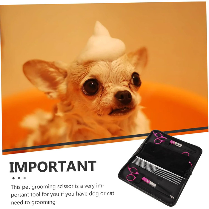 Професійні вигнуті ножиці для грумінгу собак POPETPOP з нержавіючої сталі, закруглені кінчики для безпечного догляду за шерстю вдома та в салоні