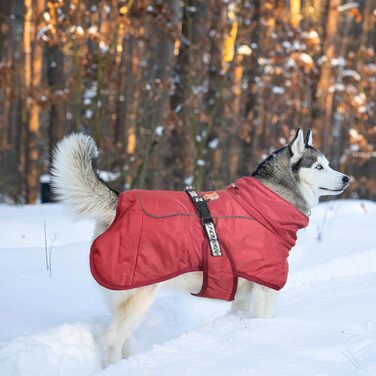 Зимовий одяг для собак FeimaX: теплий, вітронепроникний зимовий одяг для собак середніх та великих порід. Вітронепроникна жилетка для собак з D-кільцем (червоний, 5XL)