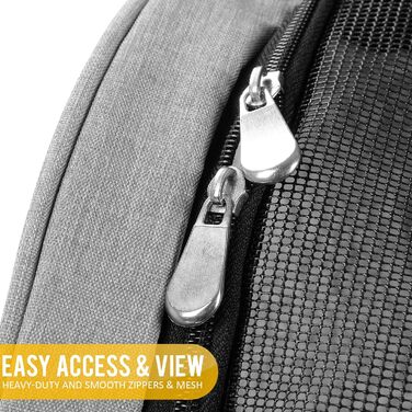 Kopeks Deluxe Рюкзак-переноска для тварин, великий, сірий (L 33 x B 30 x H 51 см)