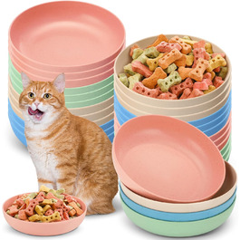 Миска для котів з пшениці, 14 см, плоска, для кошенят і коротконогих, полегшує втому вусів, набір 24 шт.