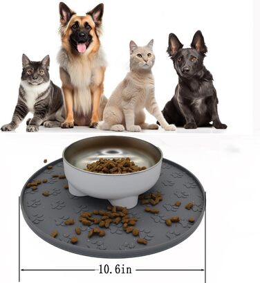 Силіконовий килимок для годування собак і котів, рожевий, круглий. Запобігає забрудненню підлоги. Підходить для собак та котів середніх та малих порід