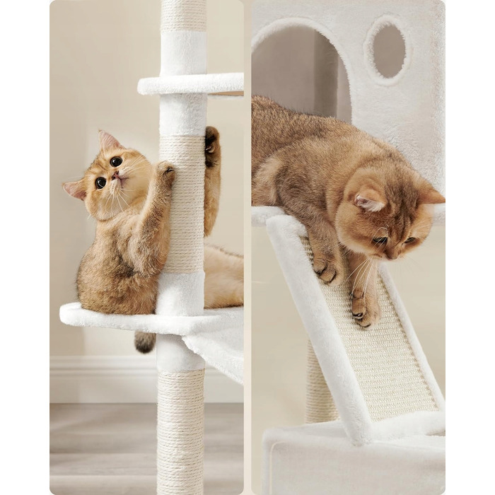 Високий когтеточка-комплекс для котів Feandrea: ігровий центр з лежаком та стовпчиком (161 - 220 см)