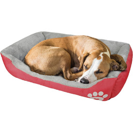 Ліжко для собак Lucky 60 см - м'яке, миється, для собак та котів (червоне)