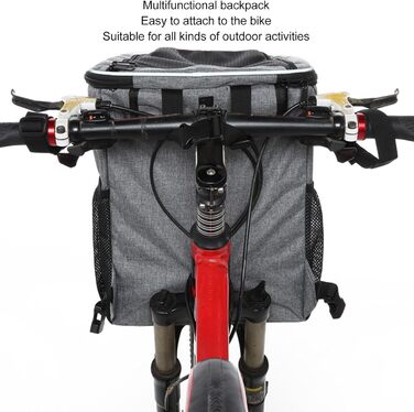 Корзина для собак на велосипед, рюкзак для домашніх тварин та автокрісло для цуценят. Підходить для піших прогулянок, велопоїздок, кемпінгу. М'яка, розширювана, складана, для ролерів, електровелосипедів, велотримачів. Також підходить для котів. Колір: сір