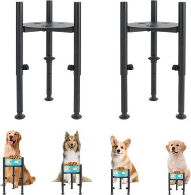 Підвищена годівниця для собак з платформою, регульована висота 6-10 дюймів, з наклейкою для імені, для домашніх тварин