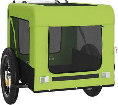 Причіп для велосипеда для собак, зелений та чорний, Oxford-Gewebe та залізо, LH31939