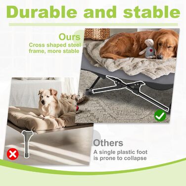 Крісло-ліжко для собак та котів 68x68x21 см, складне, підняте, з дихаючого поліестеру, для дому та саду