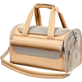 Транспортна переноска для котів та собак 4Pet, Khaki: міцна, з сіткою, для подорожей літаком та автомобілем