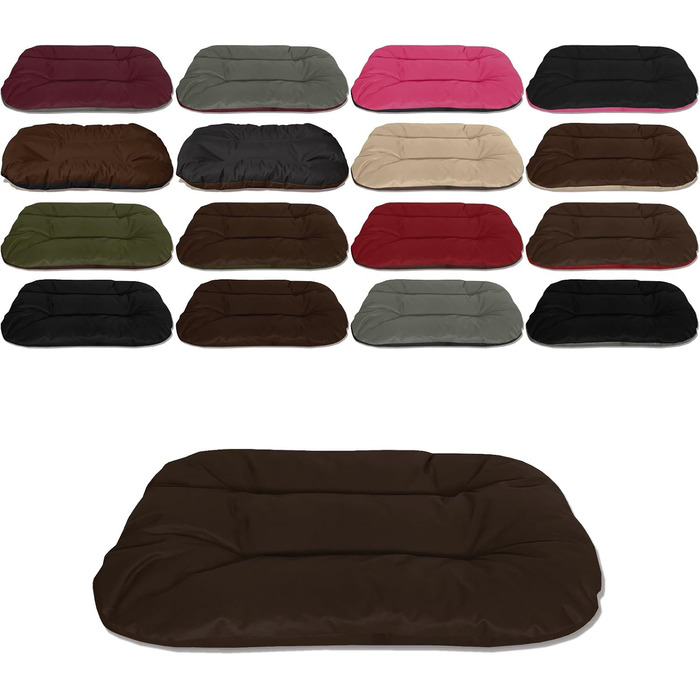 Двостороння лежанка для собак BedDog® REX, L, коричнева, овально-кругла, велика, з можливістю прання, для дому та вулиці, 80 x 60 x 11 см, CHOCOLATE