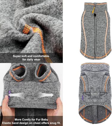 Теплий зимовий пуловер для собак - флісова куртка з блискавкою та світловідбиваючими елементами. Ідеально для маленьких собак.
