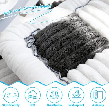 Незнімний чохол на автокрісло для собак, ворсиста килимок для тварин на заднє сидіння, водонепроникний та стійкий до подряпин килимок для подорожей, м'який захист для автомобілів, вантажівок та позашляховиків (63 x 138 см), в клітинку чорний (60*130 см)