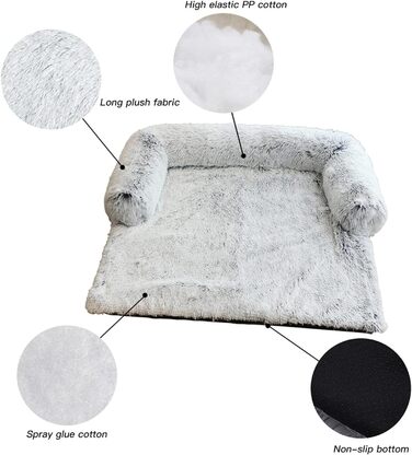 М'який лежак для собак з флісовою ковдрою - захист дивану та багажника (Сірий, S)