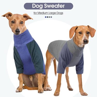 Пуловер з коміром-стійкою для собак, теплий флісовий жилет, светр для собак середнього розміру, сірий, розмір L