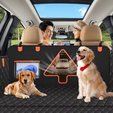 Чохол на автокрісло для тварин, водовідштовхувальний, багаторазовий, з фіксаційним ременем, чорний, розмір L