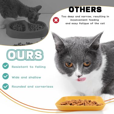 Набір мисок для котів GMMG, 6 шт. з кераміки, плоскі, квадратні