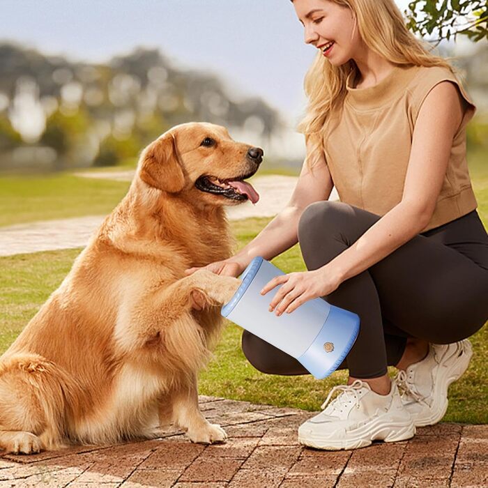 Автоматичний очищувач лап для собак з USB-зарядкою, синій | Очищувач лап для собак, м'які щетинки