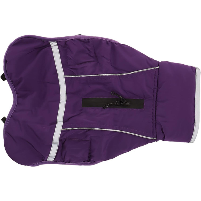 Зимова куртка для собак з відбиваючими елементами, регульована, тепла, з коміром-стійкою, для малих, середніх та великих собак (фіолетова, XXL)