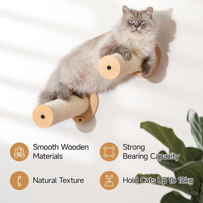 Сходи для котів Mewoofun на стіну – 2 шт. Кліматична стіна для котів з когтеточкою, сходи для лазіння (Стиль 2)