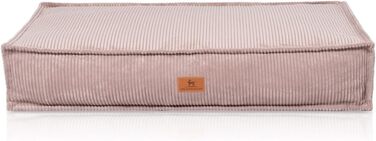 М'яке собаче ліжко Knuffelwuff Lesedi з корду, 135x90 см, знімний чохол, можна прати, для собак великих, середніх та маленьких порід (100x70 см, Рожеве)