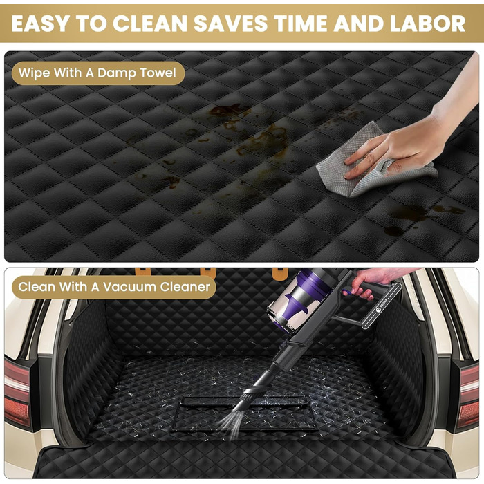 Захист для багажника автомобіля для собак, XL, чорний. Водонепроникний килимок-органайзер для собак, сумісний з SUV, седаном та фургоном