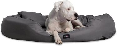 Ортопедичне ліжко для собак Tierlando® ARES з поліестеру з вийманою віско-матрацом, 125x105 см, сірий