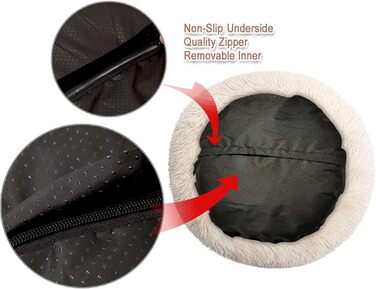 Кругле ліжко-лежанка для собак та котів, лежанка-кошик, лежанка-подушка, 50 см, бежевий колір