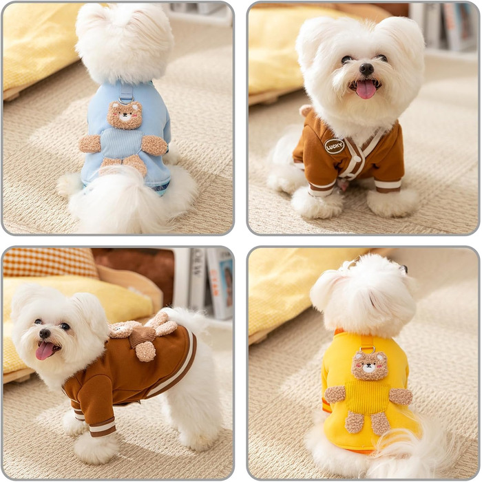 Теплий зимовий пуловер для собак Галатея з кільцем D, коричневий (M)