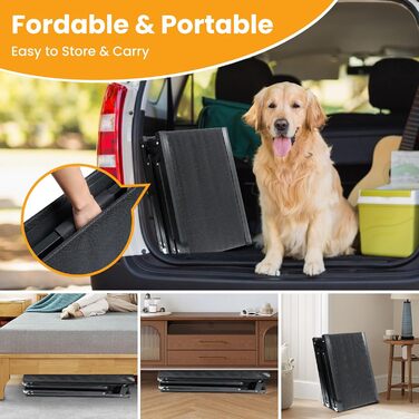 Рампа для собак у машину, розкладна, 180 см, для великих собак, протиковзка, 44 см ширина, до 110 кг