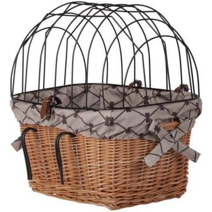 Ретро кошик для велосипеда з кришкою, плетіння з лози, переноска для тварин з підкладкою з тканини