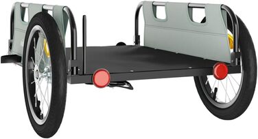 Причіп для велосипеда для собак, сірий, з оксфордської тканини та металу. Зручний для транспортування, легко монтується.