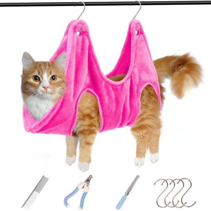 Гамак для собак Aersileng 8-в-1: догляд, стрижка, купання, сумка для маленьких собак та котів (рожевий, S)