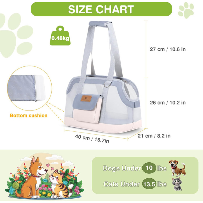 Транспортна сумка для собак та котів ALLSOPETS, легка, дихаюча, для подорожей, до ветеринара, рожева/сіра