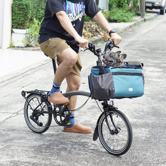 Корзина для домашніх тварин Vincita Caddy для Brompton, з алюмінієвим каркасом та сіткою, для велосипеда, сіра