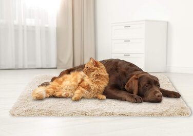 М'яка ковдра для собак та котів, флісова, миюча, 100 x 120 см (Бежева, XL)