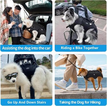 Сумка-переноска та повідок для собак, Wakytu, для маленьких собак (4-8 кг), чорний, регульовані ремені