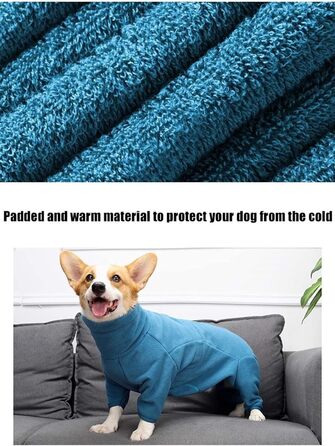 Теплий комбінезон для собак з флісу, з капюшоном, для коргі та інших порід, зелений, XS