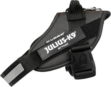 Шлея для собак IDC Powerharness, розмір 0/M, до 2 тонн, чорна/сіра
