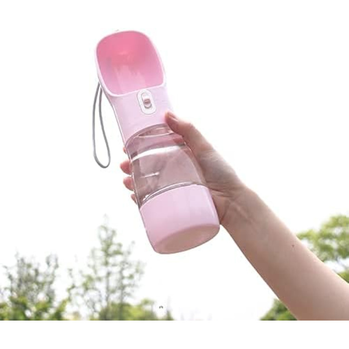 Водяний посуд для собак KOEY, портативна пляшка, рожевий