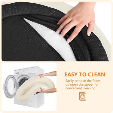 Кругле ліжко для собак середніх порід, котяче ліжко, м'яке, зручне, корзина для собак, донат, ліжко для собак, знімний, антиковзкий килимок, Ø 70 см, бежеве, 70 x 70 x 20 см