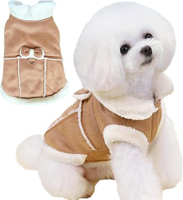 Теплий зимовий одяг для собак Jecikelon: рожевий/хакі, XS, з коміром-гетром, з кільцем для повідка, з флісовою підкладкою