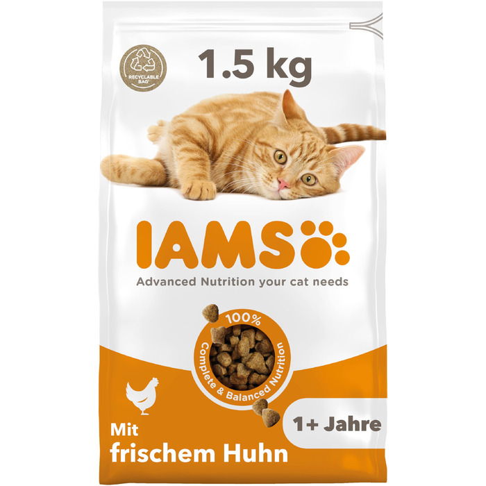 Сухий корм для дорослих котів IAMS з куркою (від 1 до 6 років), 10 кг