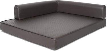 Софа-ліжко для собак Mayaadi-Home Eck, коричнева, 80x100x10 см, з штучної шкіри