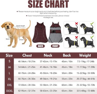 Водонепроникний зимовий теплий нашийник для собак з підкладкою з флісу, світловідбиваючий, з D-подібним кільцем, для малих, середніх та великих собак, для активного відпочинку, кемпінгу, прогулянок, червоний, розмір L