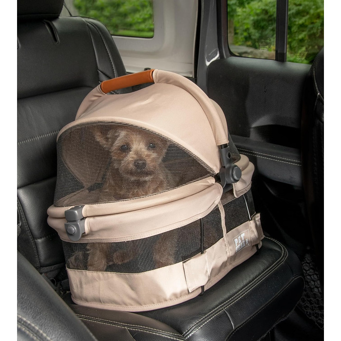 Pet Gear View 360 Ultra Lite автокрісло для собак і котів, безпечне перевезення, кнопковий вхід, 38,1 см, пісочний колір