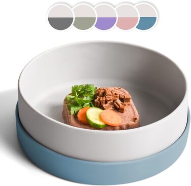 Миска для собак Ne&no® Silikon 1200 мл з кришкою | Безпечна, неслизька, для малих та середніх собак | Набір миски та кришки (сталево-блакитний)