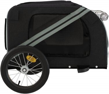 Причіп для велосипеда для собак, котів чорного та сірого кольорів, Oxford-тканина та метал