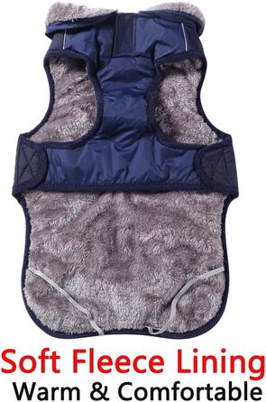 Флісова нашийникова стрічка JoyDaog для собак середніх порід, водонепроникна куртка для собак з бавовняної тканини для холодної зими (XL, Синій)