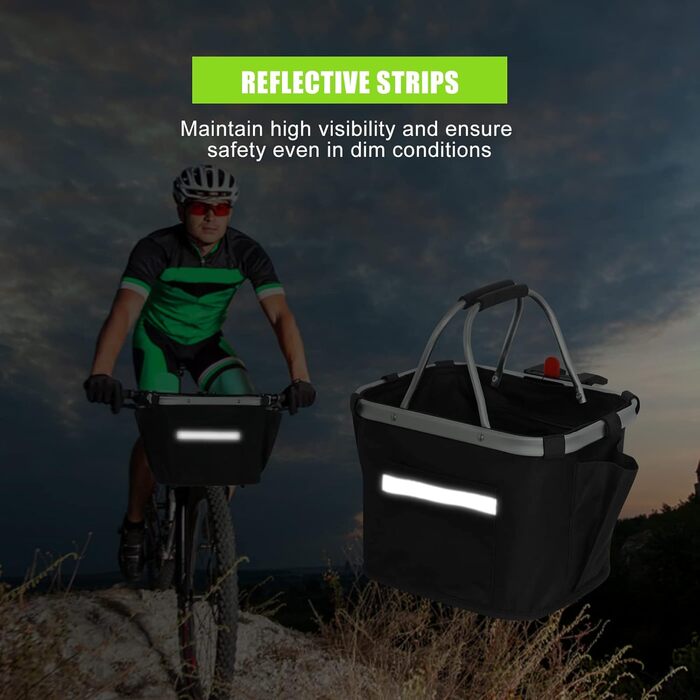 Фарбований кошик на кермо велосипеда Lixada з алюмінію (35 x 25 x 5 см)